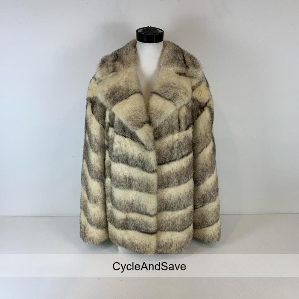 Women's Cream and Tan Mink overcoat
